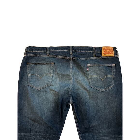Levis 502 Jeans Mens Sz 50x30 (49x28) Blue Tapered Leg Stretch Distressed Denim - Picture 3 of 11